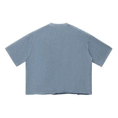 Washed Boxy Raw Hem Tee