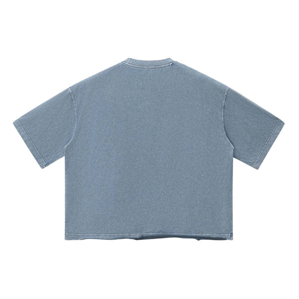 Washed Boxy Raw Hem Tee