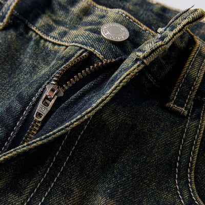 Faded Whiskers Bootcut Jeans-INNBLAC