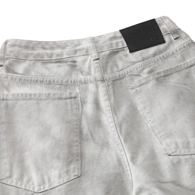 Vintage Wash Star Pattern Baggy Straight Leg Cargo Jeans