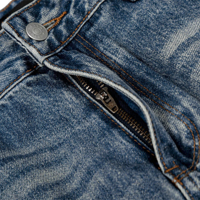 Men's Washed Vintage Loose Straight-Leg Denim Jeans with Distressed Details