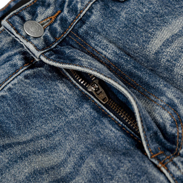 Men's Washed Vintage Loose Straight-Leg Denim Jeans with Distressed Details