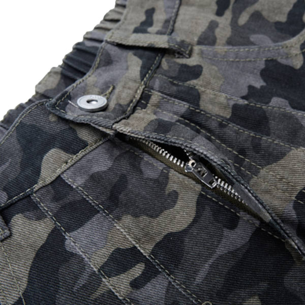 Camo Utility High Waist Loose Fit Bermuda Shorts