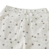 Washed Star Print Wing Detail Relaxed Wide-Leg Cropped Denim Pants