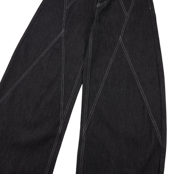Vintage Washed Paneled Barrel-Leg Baggy Jeans