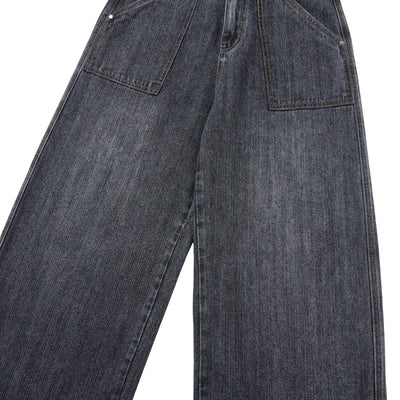 Vintage Washed Slub Distressed Baggy Denim Pants