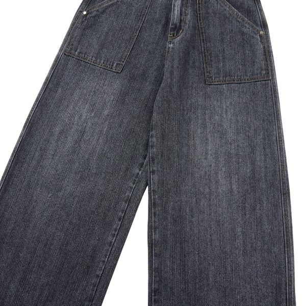 Vintage Washed Slub Distressed Baggy Denim Pants