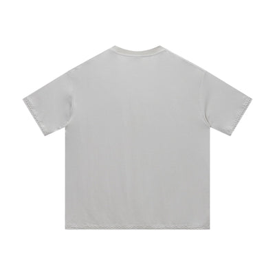 Vintage Wash Relaxed Linen-Cotton Blend Short Sleeve T-Shirt