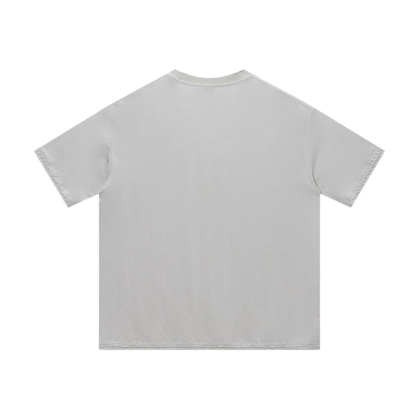 Vintage Wash Relaxed Linen-Cotton Blend Short Sleeve T-Shirt