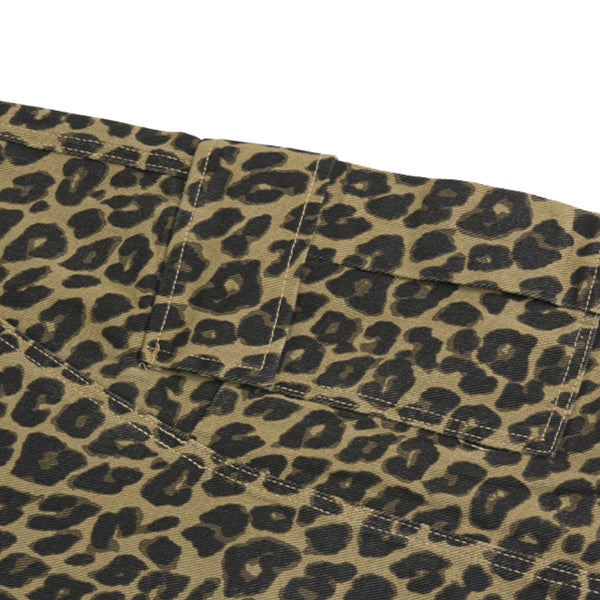 Leopard Print Patchwork Relaxed Wide-Leg Lounge Pants