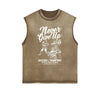 Never Give Up Sleeveless Graphic Tee-INNBLAC