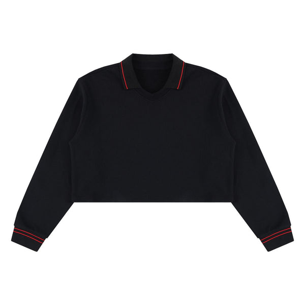 410G Heavyweight Cotton Cropped Sweatshirt | Coverstitch Detail Street Pullover