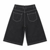 Button Fly Raw Black Denim Shorts