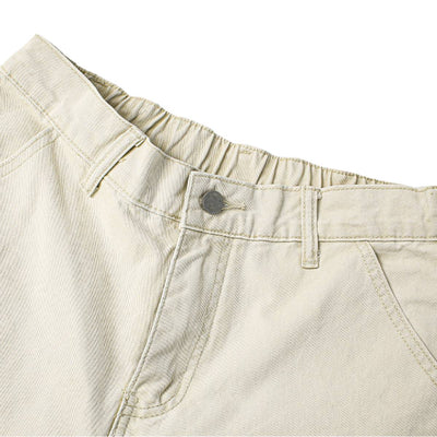 Washed Solid Baggy Wide Leg Workwear Pants
