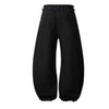 Deconstructed Washed Solid Pleated Panel Multi-Pocket Cargo Pants