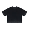 Washed Cotton Boxy Cropped Crew Neck Tee