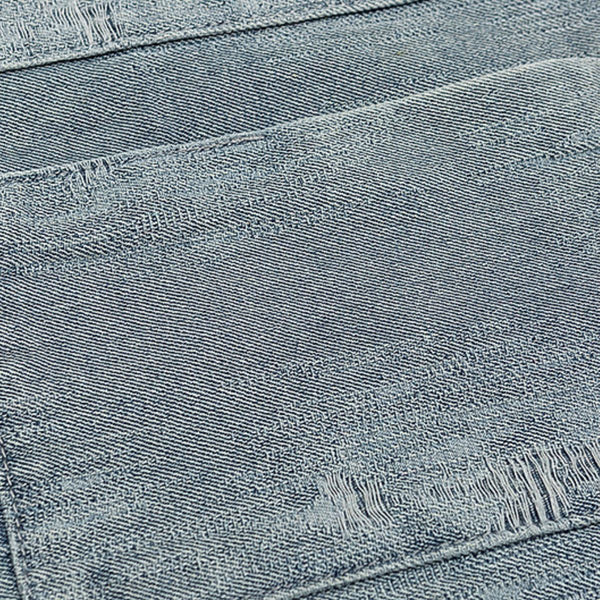 American Vintage Irregular Wear Pattern Design Washed Denim Jacket