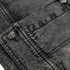 Stitched Diamond Design Relaxed Water-washed Denim Work Jacket