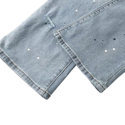Distressed Stretch Flared Denim Jeans