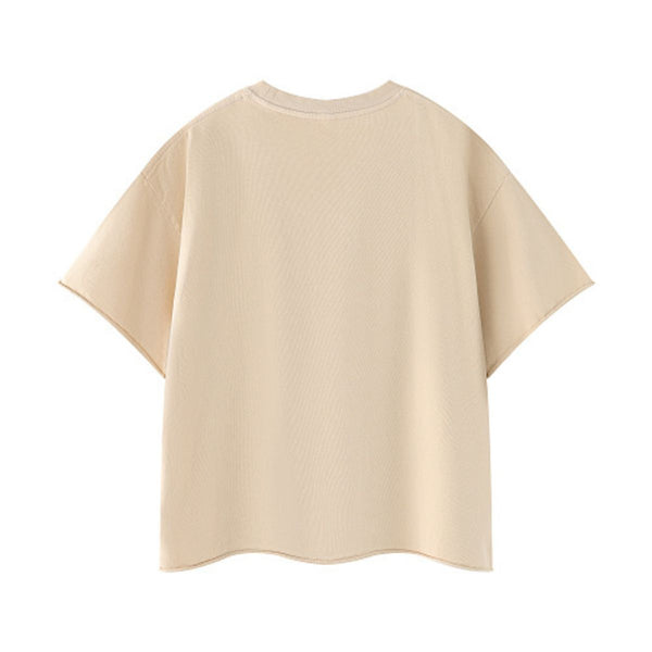 Snowflake Washed Raw Edge Boxy Cropped Tee