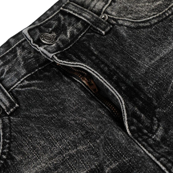 Vintage Washed Wide Leg Lightning Whisker Jeans