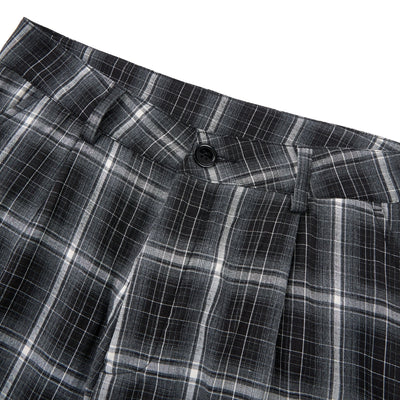 Vintage Hip-Hop Plaid High-Street Baggy Wide-Leg Trousers