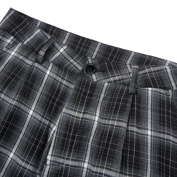 Vintage Hip-Hop Plaid High-Street Baggy Wide-Leg Trousers