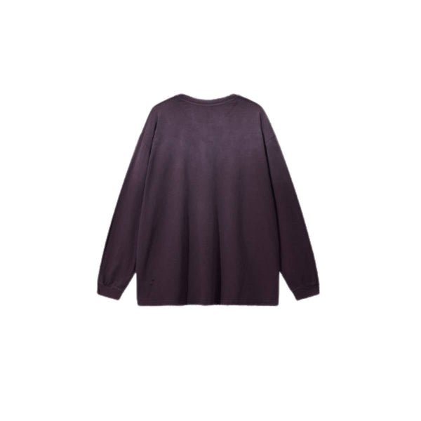 Retro Raw Edge Relaxed Fit Pure Cotton Long-Sleeve Tee 275gsm