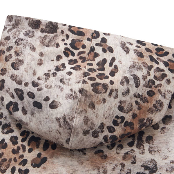Vintage Streetwear Leopard Pattern Relaxed Fit Zip Hoodie