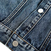 Zipper-embroidered Loose Retro Washed Denim Jacket
