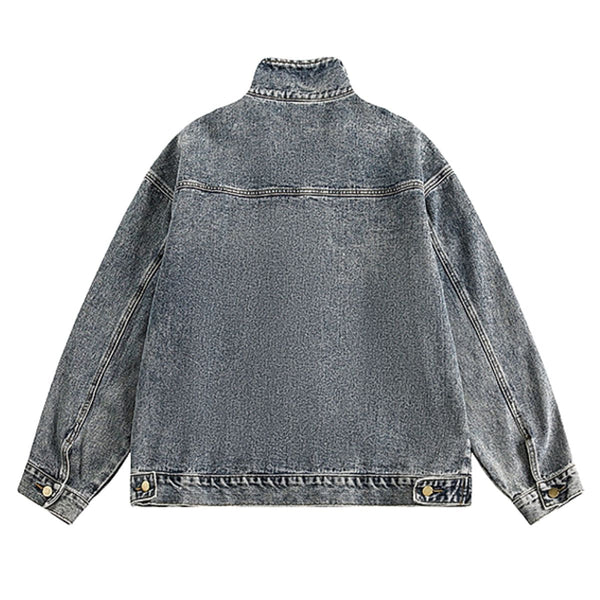 Stand-up Collar American Vintage Denim Jacket