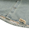 New Distressed Loose Stand Collar Denim Shirt Jacket
