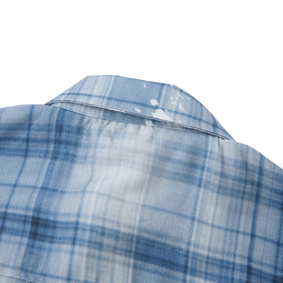 Heavyweight Distressed Plaid Box Polo Shirt 7.0oz