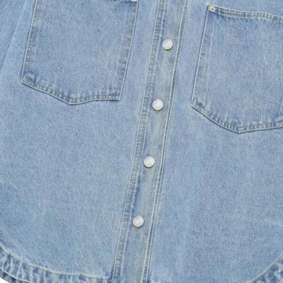 Fashion Lapel Long-sleeved Denim Shirt Jacket