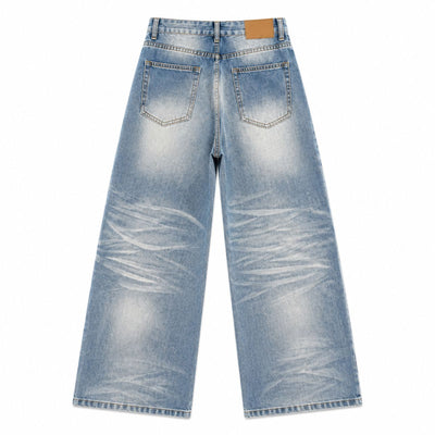Light Fade Vintage Straight Leg Denim Jeans
