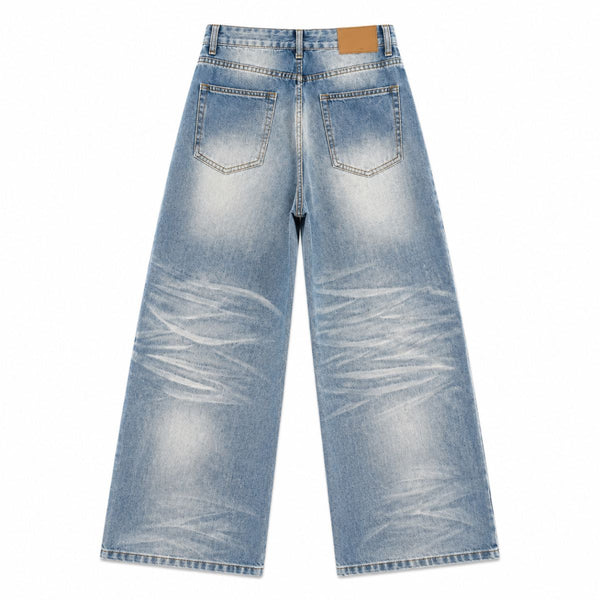 Light Fade Vintage Straight Leg Denim Jeans