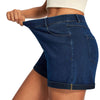 High?Rise 3?Inch Hot Pants Comfort Knit 4?Way Stretch Women's Denim Shorts
