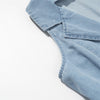 Light Blue Button-Front Denim Maxi Dress