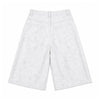 Snow Wash Wide Leg Denim Shorts