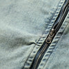 Relaxed Washed Zip-Up Denim Vest