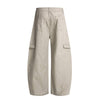 Minimal Washed Solid Wide Leg Barrel Pants