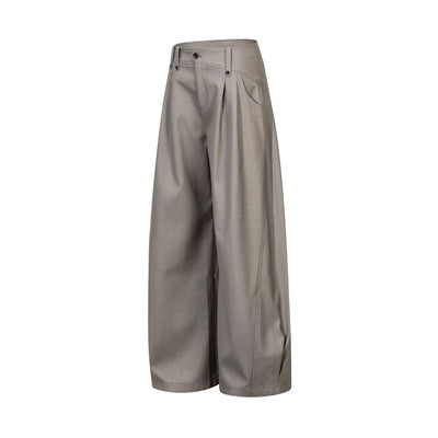 Vintage Curved Wide Leg Draped Trousers