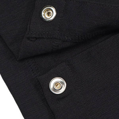 Solid Button Cuff Relaxed Straight Leg Track Pants