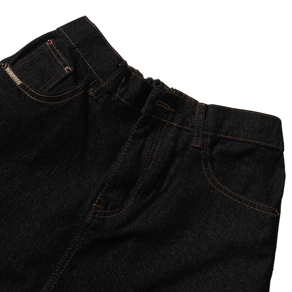 Raw Wash Wide Straight Denim Jeans