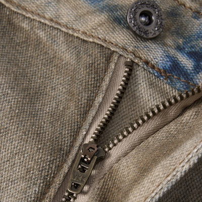 Muddy Wash Denim Texture Loose-Fit Jeans