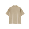 Vintage Snow Washed Waffle Knit V-Neck Polo Tee