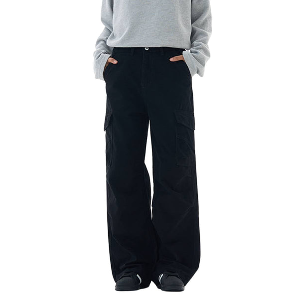 Washed Vintage Distressed High Waist Relaxed Wide Leg Draped Pants
