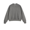 Boxy Fit Washed  Distressed Fleece Sweatshirt