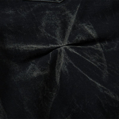 Men's Tie-Dye Denim Pants Heavy Pleated Distressed Loose Wide Leg