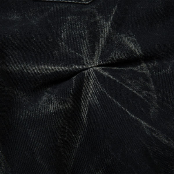 Men's Tie-Dye Denim Pants Heavy Pleated Distressed Loose Wide Leg